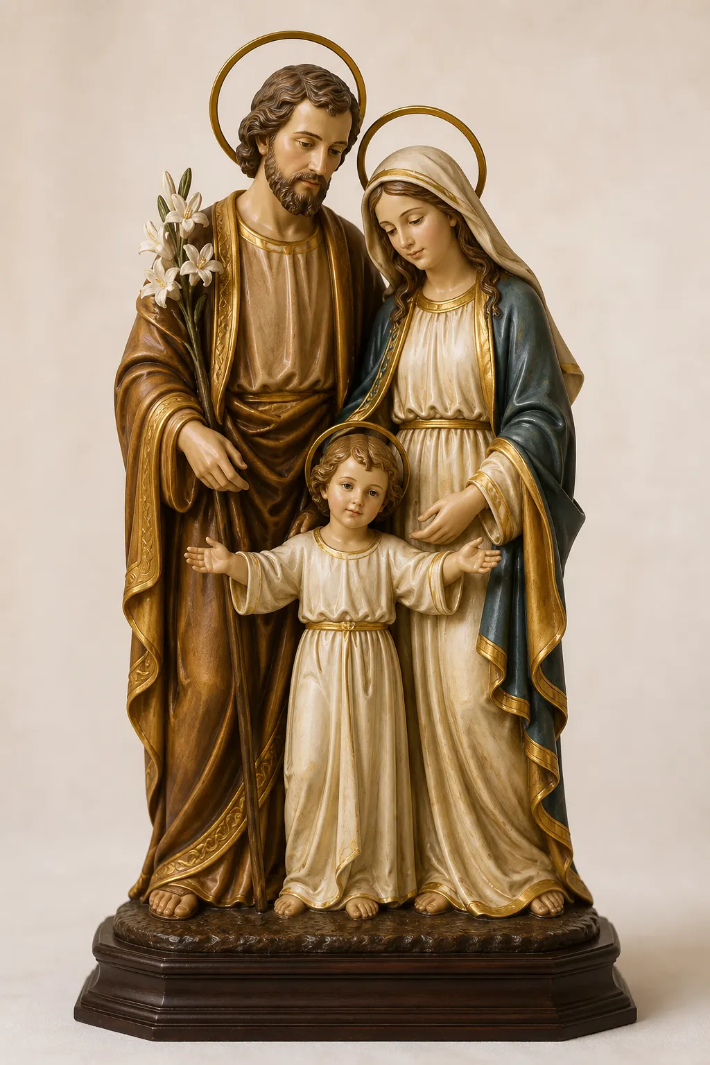 Holy Family (Sagrada Familia) — handmade na rebulto mula sa Paete, Laguna, bentahan sa Pilipinas